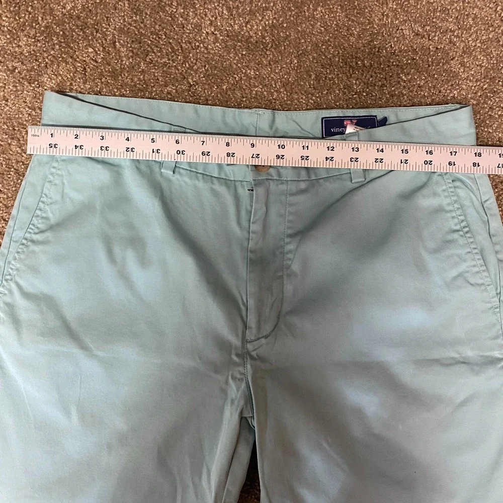 Vineyard Vines Breaker Shorts Mens 35 Mint Green Cotton Stretch Mid Rise Chino